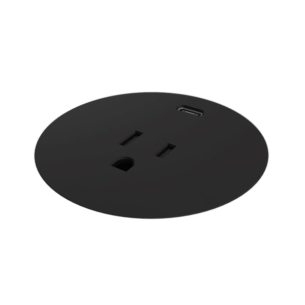Power outlet USB-C US Black