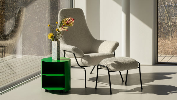Hide Pedestal Sulfur Yellow by Karoline Fesser - Hem