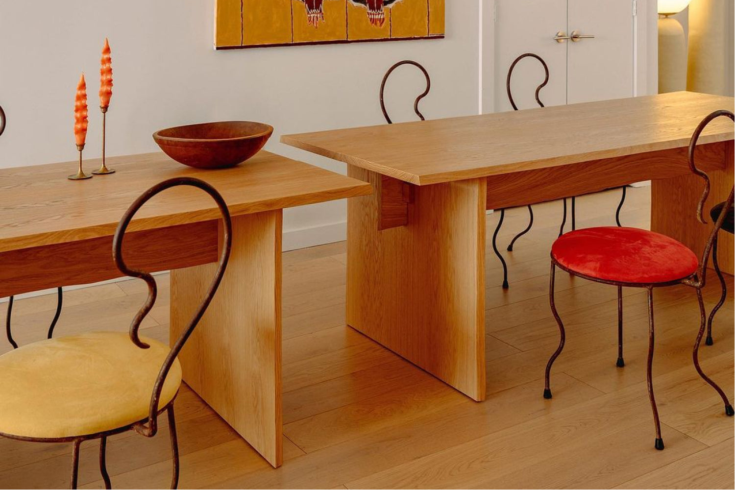 Hem - UGC of a dining room scene featuring Bookmatch Tables in Oak.