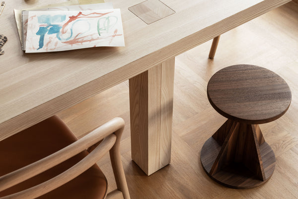 All Wood Stool Bobbin Ash by Karoline Fesser - Hem
