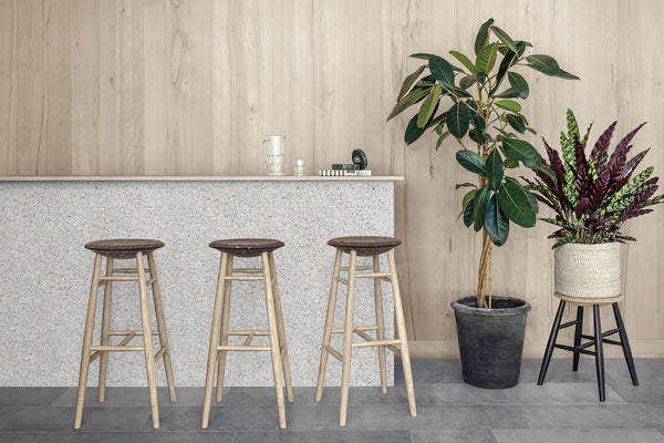 Drifted Bar Stool Dark Cork / Black by Lars Beller Fjetland - Hem