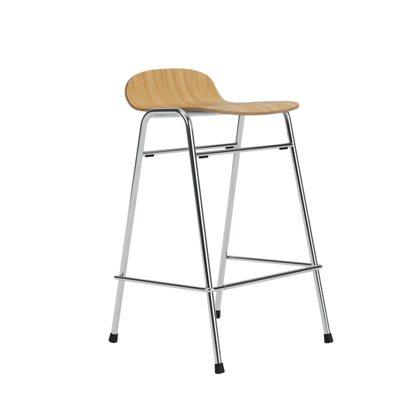 Touchwood Counter Stool Oak / Chrome