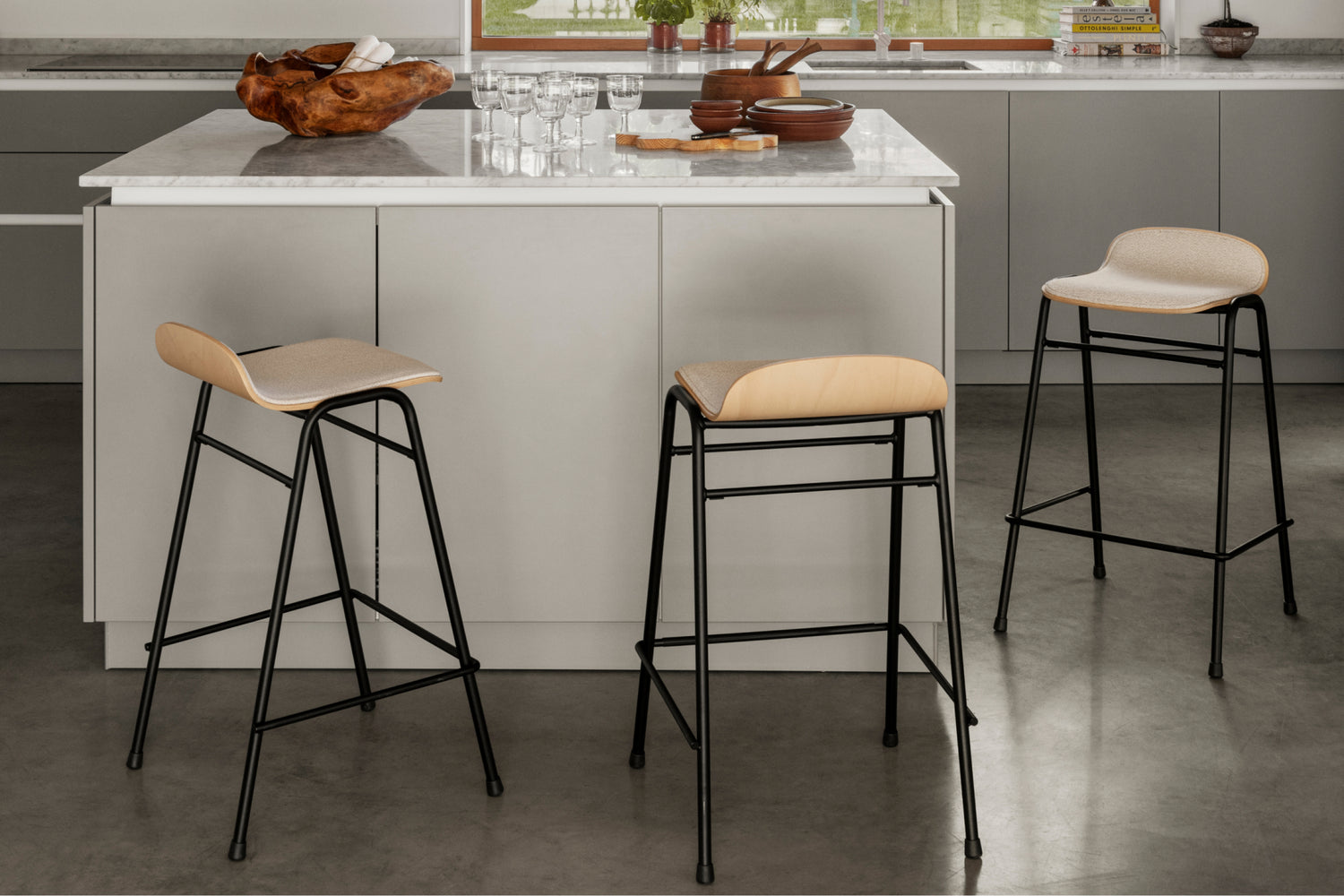 Hem - A lifestyle image featuring Touchwood Counter Stools.