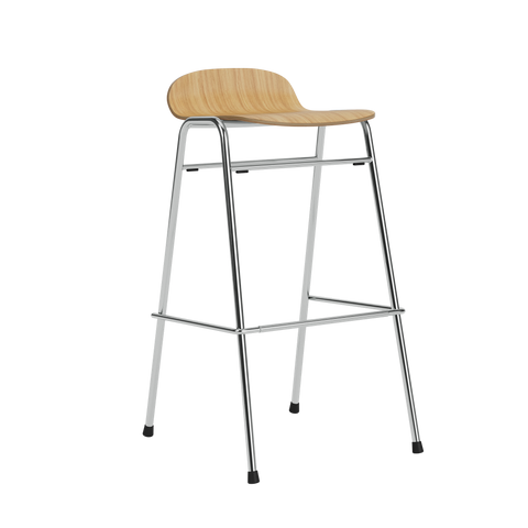 Touchwood Bar Stool Oak / Chrome