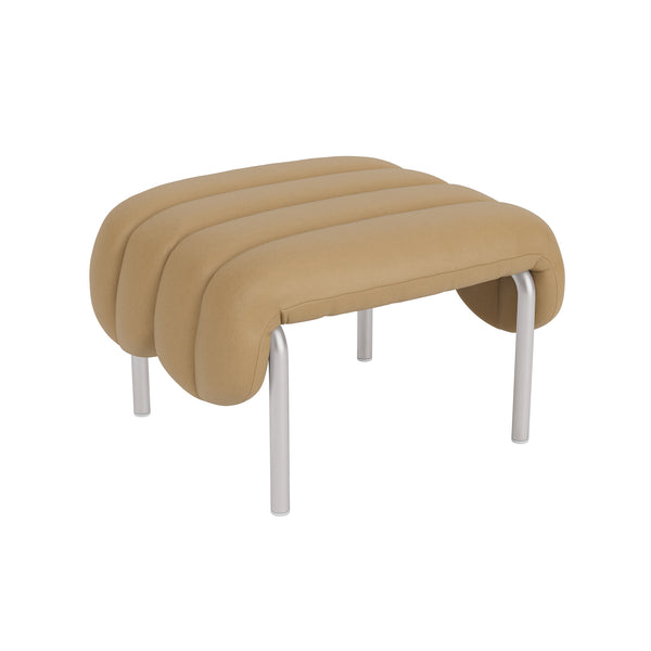 Puffy Ottoman Elmosoft Leather 03009 / Stainless