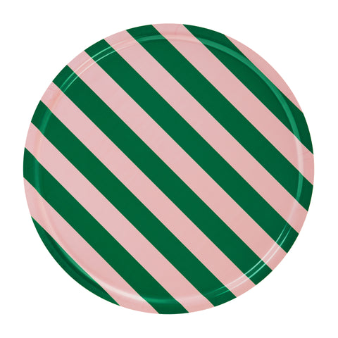 Stripe Tray Large Pink / Emerald