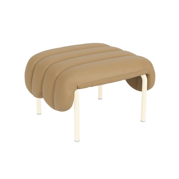 Puffy Ottoman Elmosoft Leather 03009 / Cream