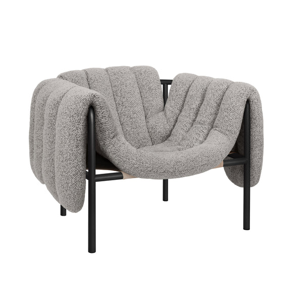 Puffy Lounge Chair Pebble / Black Grey