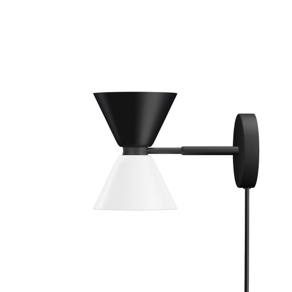 Alphabeta Wall Light + Cable Jet Black / Signal White