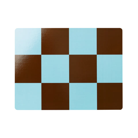 Check Placemat (Set of 2) Light Blue / Chocolate