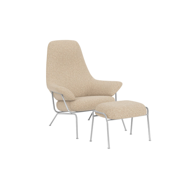 Hai Lounge Chair + Ottoman Storr 1501/Brushed Stainless