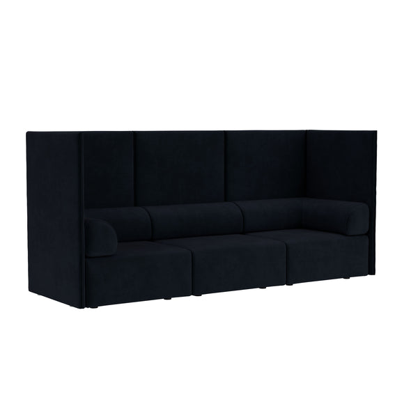 Palo Block 3-seater Sofa High Back with Armrests Velluto Coex VL30