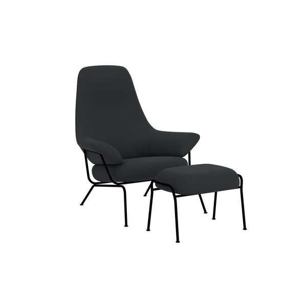 Hai Lounge Chair + Ottoman Cura 60019/Black