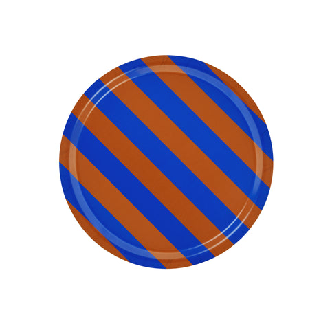 Stripe Tray Medium Terracotta / Cobalt