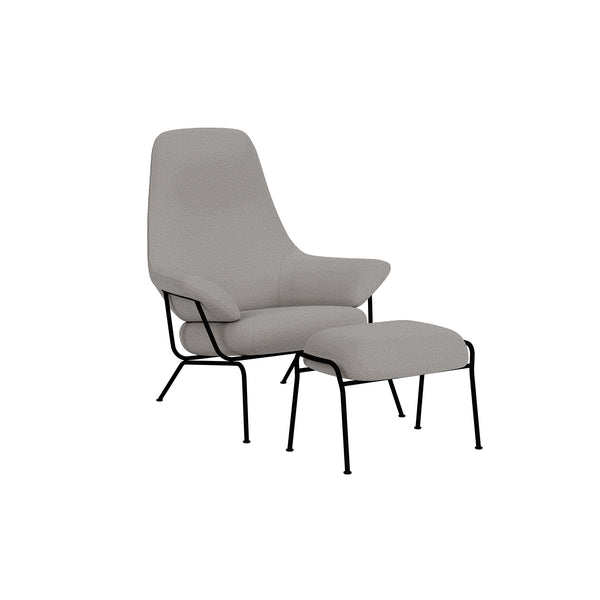 Hai Lounge Chair + Ottoman Cura 60112/Black