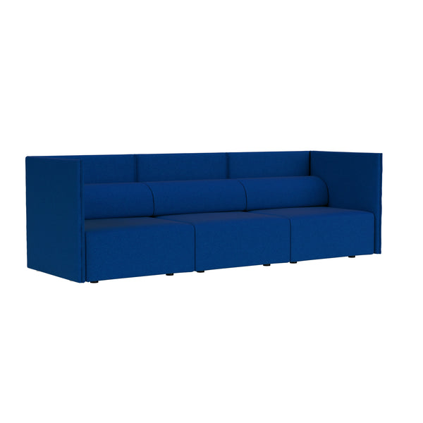 Palo Block 3-seater Sofa Medium Back Sera Cobalt