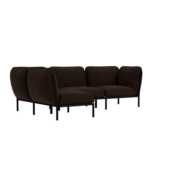 Kumo Corner Sofa Left with Armrest Sera Rosewood