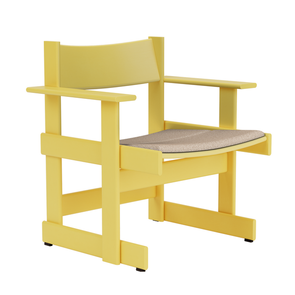 Bullnose Lounge Chair Yellow / Swan Seat Pad (UK)