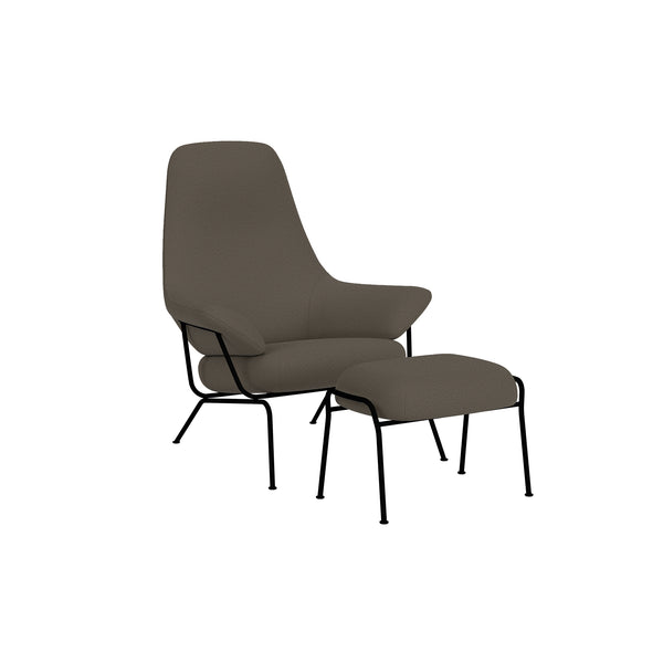 Hai Lounge Chair + Ottoman Cura 61169/Black