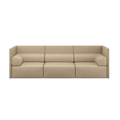 Palo Block 3-seater Sofa Medium Back with Armrests Beige