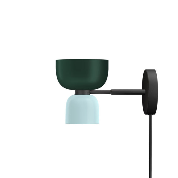 Alphabeta Wall Light + Cable Black Green / Soft Blue