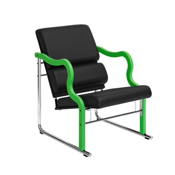 Experiment Lounge Chair 501 / Green / Black Leather