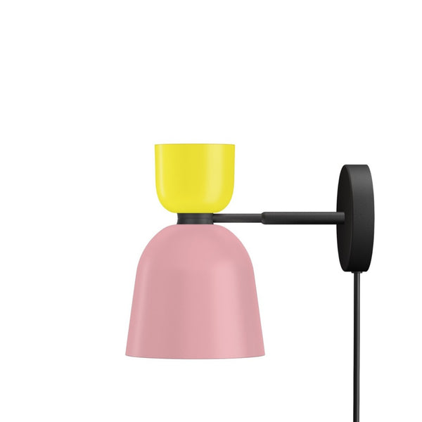 Alphabeta Wall Light + Cable Sulfur Yellow / Light Pink