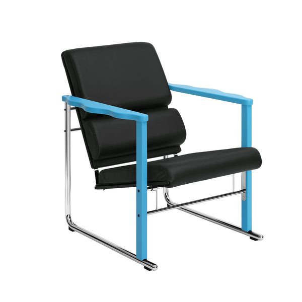 Experiment Lounge Chair 502 / Blue / Black Leather