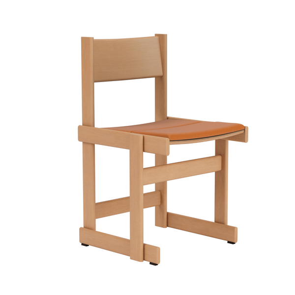 Bullnose Chair Natural / Elmosoft Leather 54035 Seat Pad (UK)