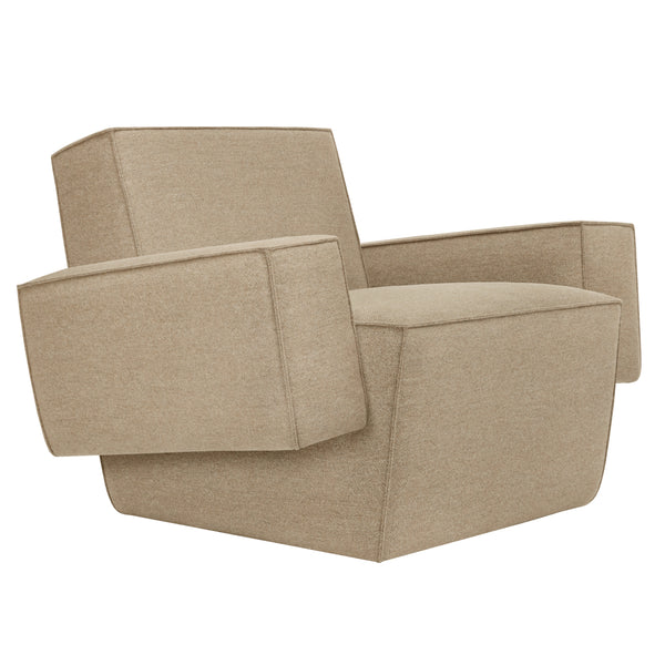 Hunk Lounge Chair With Armrests Beige