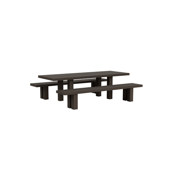 Max Table + Benches 250 cm / 98.4 in Black Stained Ash