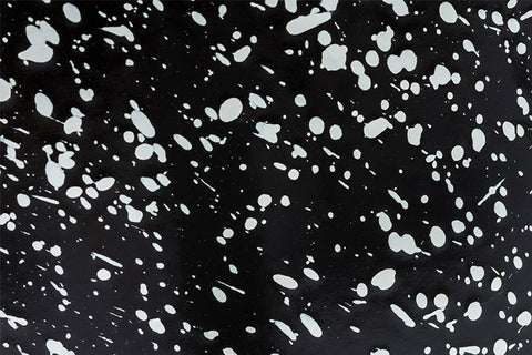 Enameled Steel, Black / White Splatter