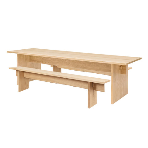 Bookmatch Table 275 cm / 108.3 in + Benches Oak