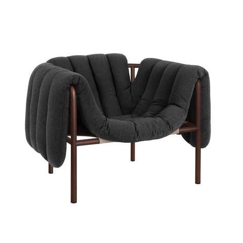 Puffy Lounge Chair Anthracite / Chocolate Brown