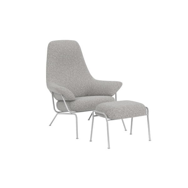 Hai Lounge Chair + Ottoman Storr 612/Brushed Stainless