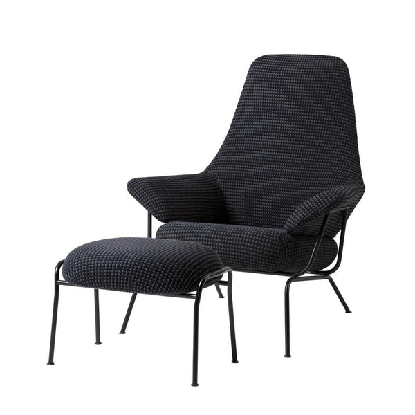 Hai Lounge Chair + Ottoman Mosaic Charcoal