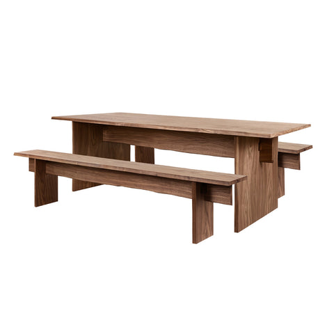 Bookmatch Table 86.6" + Bookmatch Benches